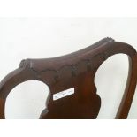 Pair early 20th century children's dining chairs splat backs with carved details to top rail