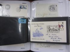 Two albums of first day and other covers including 48 Philatelic Congress of Great Britain 1966 etc