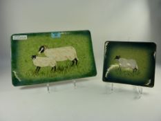 Eskdale Studio Whitby rectangular platter painted with sheep L35.