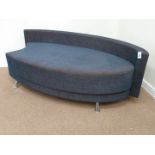Oval studio couch with low back on chrome feet,