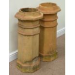 Pair Victorian octagonal chimney pots,