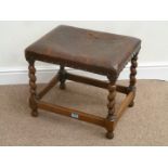 Barley twist oak stool and three tier cake stand