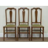 Three Edwardian inlaid bedroom chairs