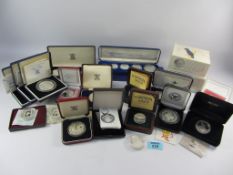 Large collection of silver proof coin sets including ten dollar silver Piedfort coins,