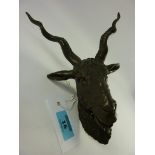 Early 20th century wall mounted bronze of a goat H21cm