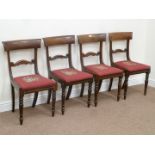 Set of four Victorian mahogany chairs with drop in seats