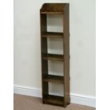 Early 20th century oak bookcase with five shelves, W31cm,