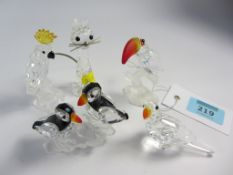 Swarovski crystal parrots, Toucan and other birds (cat a/f)