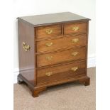 Early 20th century mahogany miniature chest fitted with two short and three long drawers,