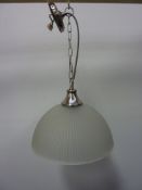 Pair glass ceiling light fittings 30cm diameter