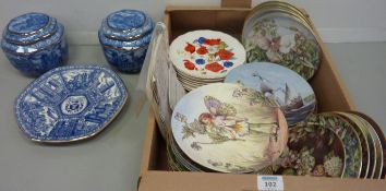 Collector's plates (with boxes) and Ringtons decorative ceramics in one box