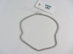 Diamond necklace set with fifty-nine stones stamped 750 approx 5 carat total