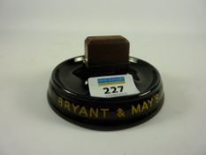 Advertising - Bryant & May's 'Brymay' Safety Matches British Made circular vesta with centre strike