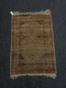 Early 20th century Persian silk prayer mat 120cm x 78cm