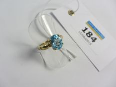 Gold ring set with blue topaz hallmarked 9ct