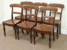 Set six late Victorian mahogany dining chairs,