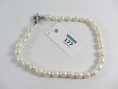 Freshwater rice shape pearl necklace