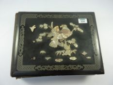 Japanese Meiji period photograph album with shibayama boards 27cm x 36cm