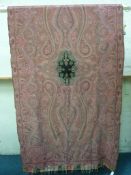 19th century Paisley woven woollen shawl 270cm x 150cm