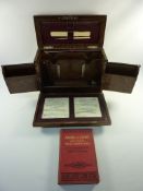 Late 19th century golden oak correspondence casket with presentation plaque 'Presented to Mr. A.