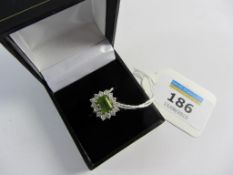 Peridot dress ring stamped 925