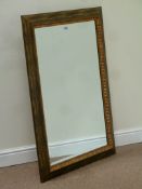 Bevelled edge wall mirror in brushed gilt frame 108cm x 77cm