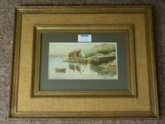 Fishing Boats by the Quayside, watercolour by Elizabeth Trevor Sutcliffe (exh.