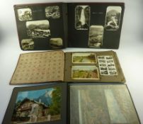 Collection of topographical postcards and photographs in three albums
