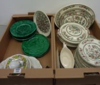 Johnson Bros 'Indian Tree' dinner service, pair leaf moulded comports and plates,