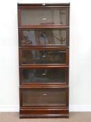 Early 20th century mahogany Globe Wernicke five section library bookcase fitted with hinged glazed