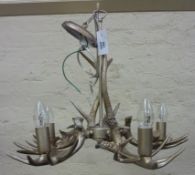 Gilded (faux) antler chandelier H44cm