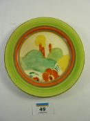 Clarice Cliff 'Alton Towers' tea plate D15cm