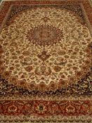 Persian Hamadan red and beige ground rug 275cm x 199cm