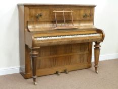 Victorian Collard & Collard rosewood cased upright piano fitted with brass sconces