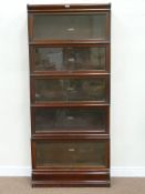 Early 20th century mahogany Globe Wernicke five section library bookcase fitted with hinged glazed