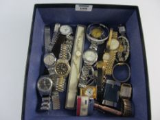 Wristwatches and lighters  in one box