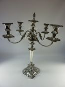 Victorian four branch candelabra H55cm