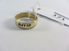 Hallmarked 9ct gold 'David' ring