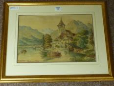 'Lake Geneva', watercolour signed and dated J Rattray 1876,