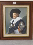 'The Laughing Cavalier' after Frans Hals, late 20th century oil on board signed by Jon Broughton,