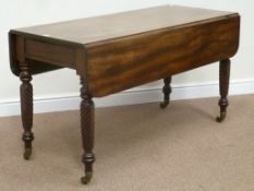 Irish Regency mahogany drop leaf dining table,