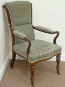Early Victorian mahogany framed upholstered armchair