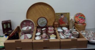 Chinese soup/rice bowls and spoons, similar teapots,cups, plates etc, Lazy Susan,