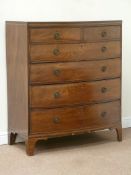 Early 19th century mahogany bow front chest fitted with two short and four long graduating drawers,