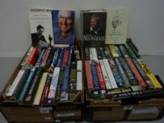 Collection of sport biographies/autobiographies in two boxes