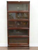 Early 20th century mahogany Globe Wernicke five section library bookcase fitted with hinged glazed