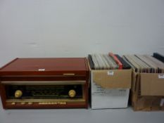 Rigonda radiogram and two boxes of records L62cm