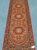 Persian Keshan red ground runner rug,