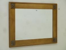 Rectangular gilt framed mirror with bevelled glass,