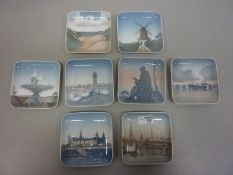 Set of eight Bing & Grondahl pin dishes,